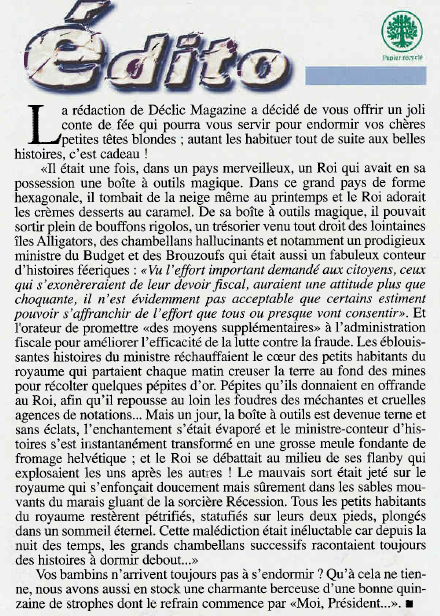 l'éditorial de Déclic Magazine